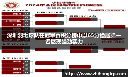 深圳羽毛球队在冠军赛积分榜中以65分稳居第一名展现强劲实力